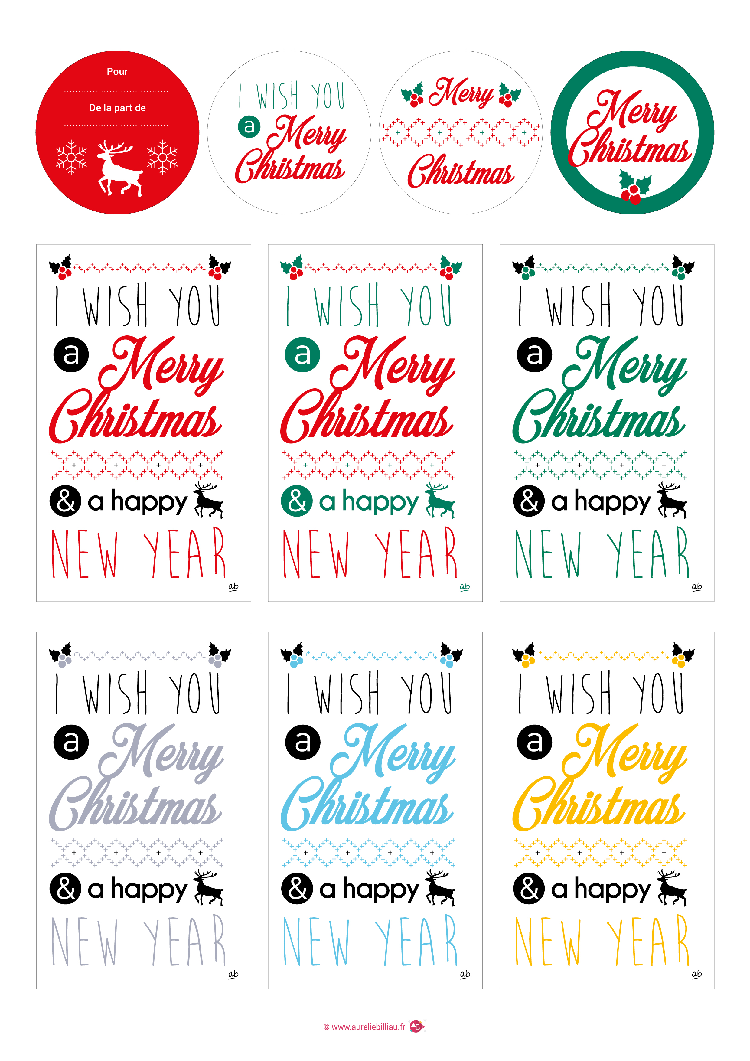 Etiquettes Merry Christmas