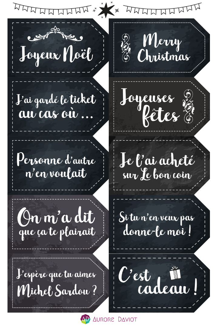 Étiquettes cadeaux de Noël