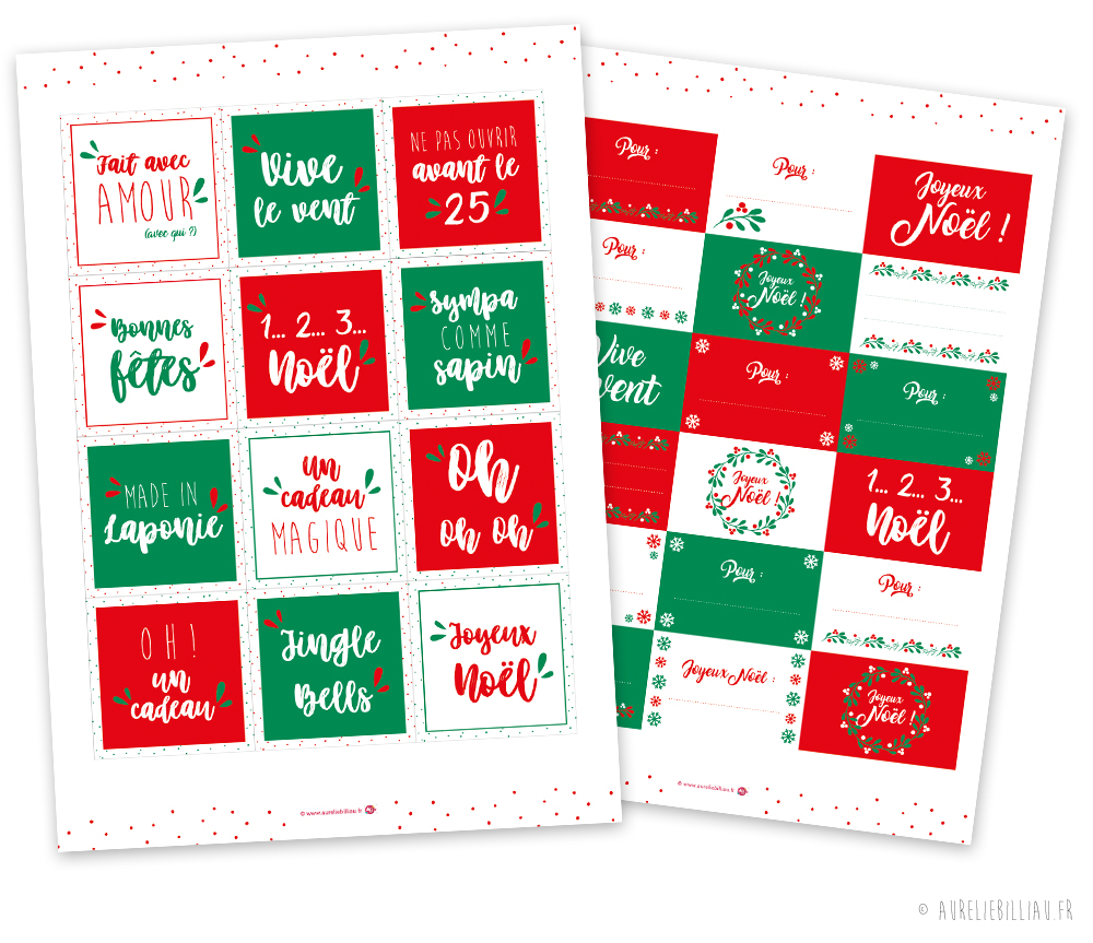 Étiquettes cadeaux de Noël