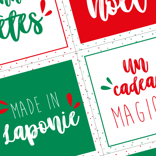 Étiquettes cadeaux de Noël