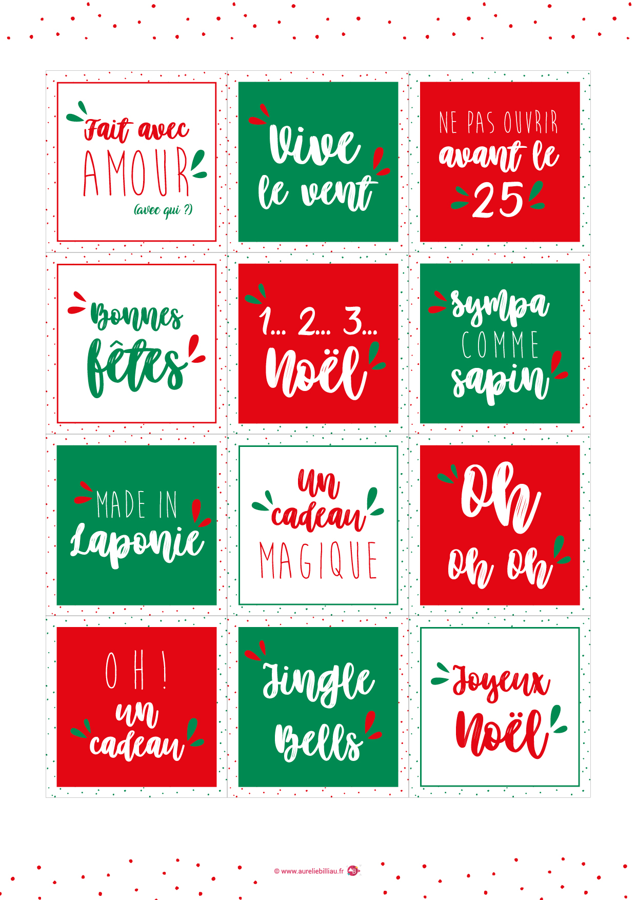 Étiquettes cadeaux de Noël