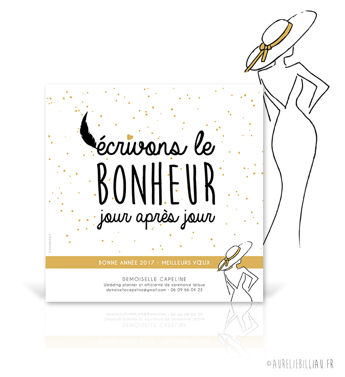 Carte de voeux Demoiselle Capeline