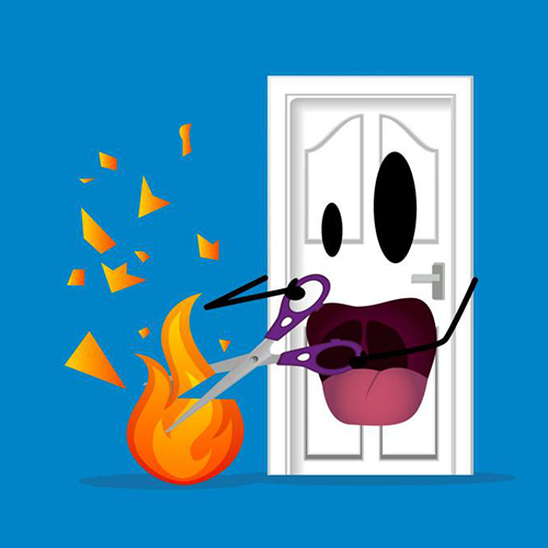 Une porte coupe-feu