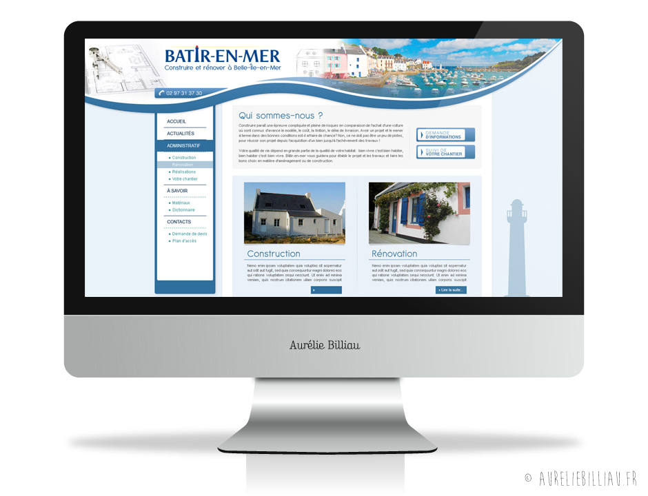 Webdesign & intégration web Bâtir en mer