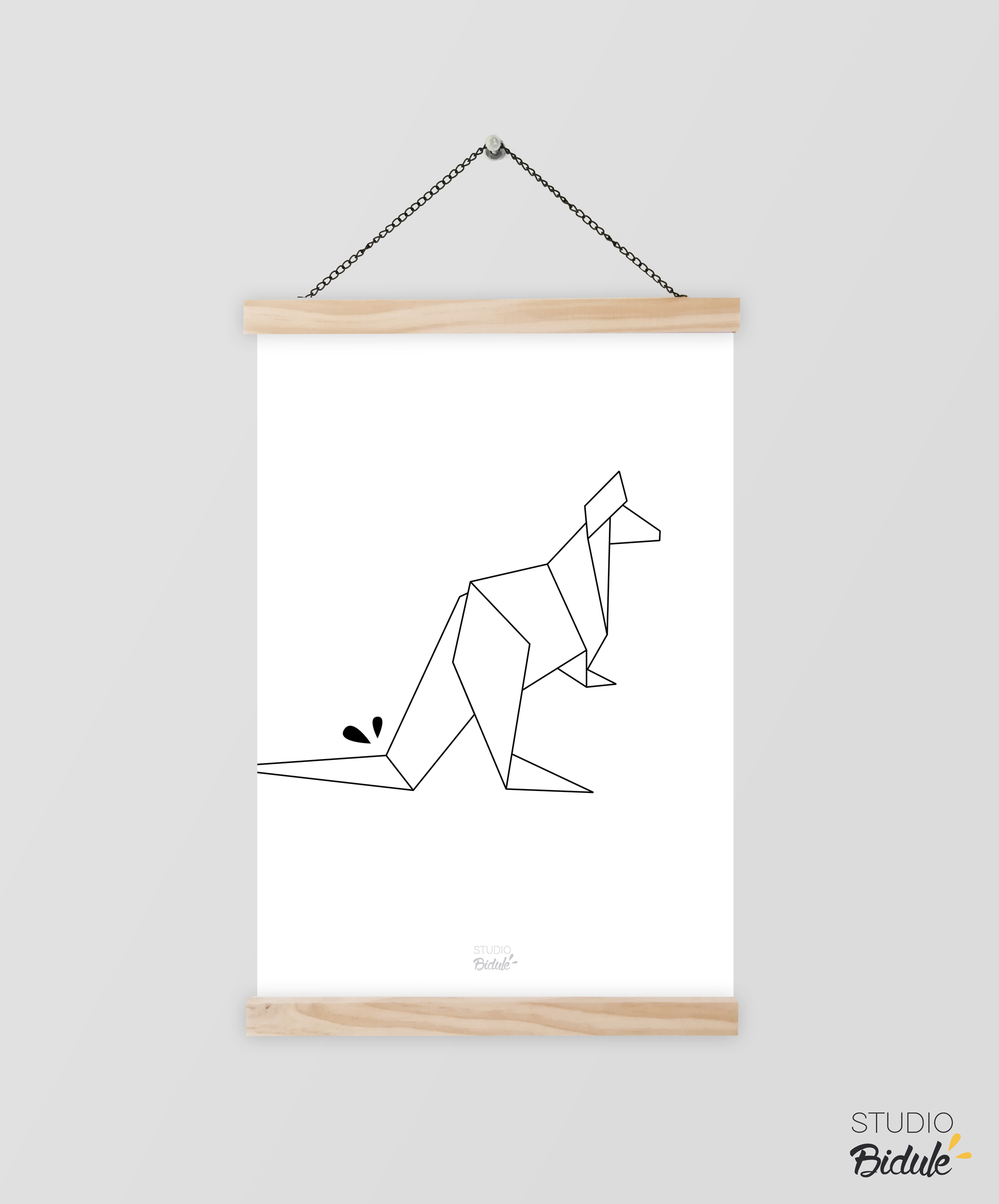 Affiche Origami Kangourou
