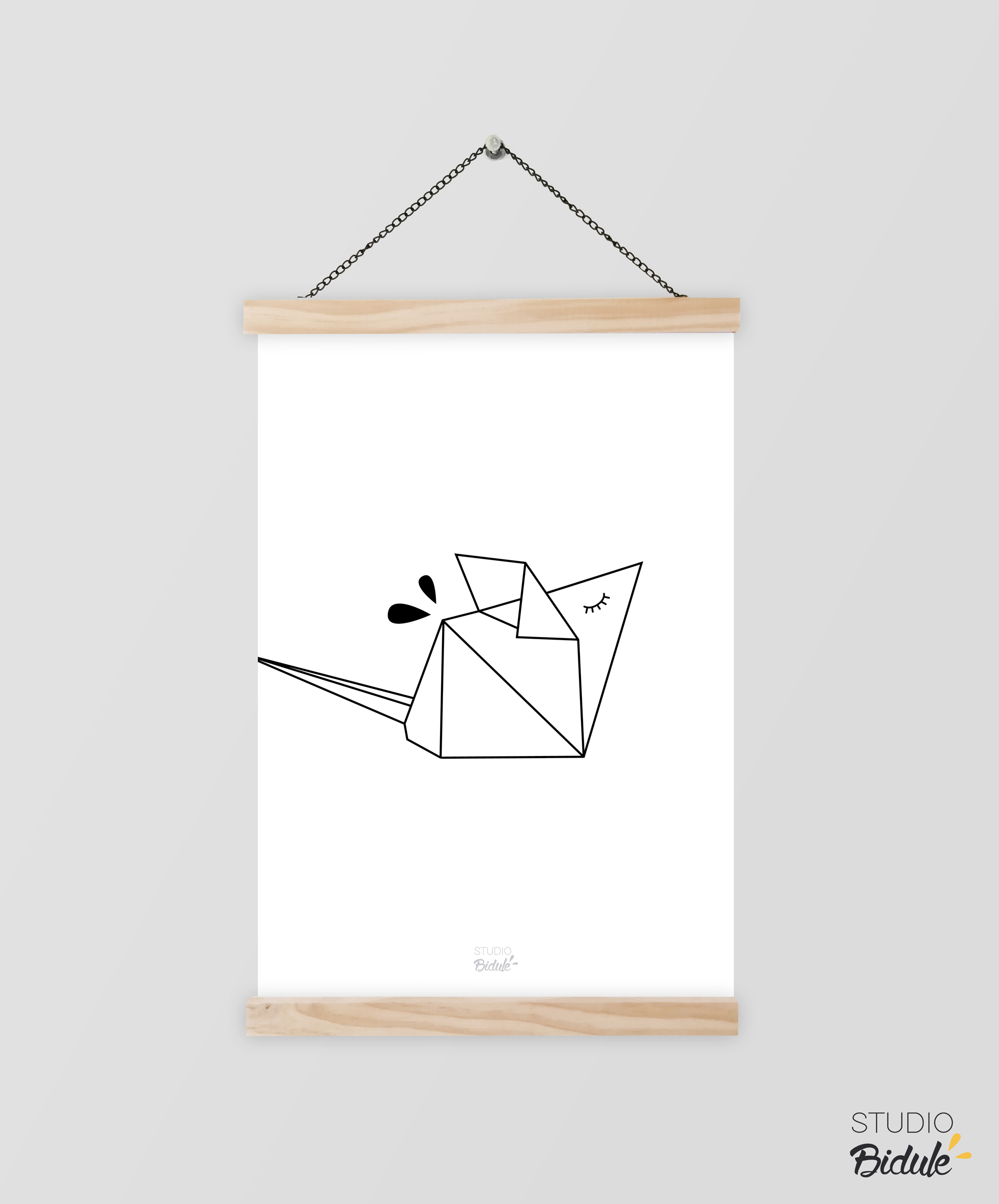 Affiche Origami Souris