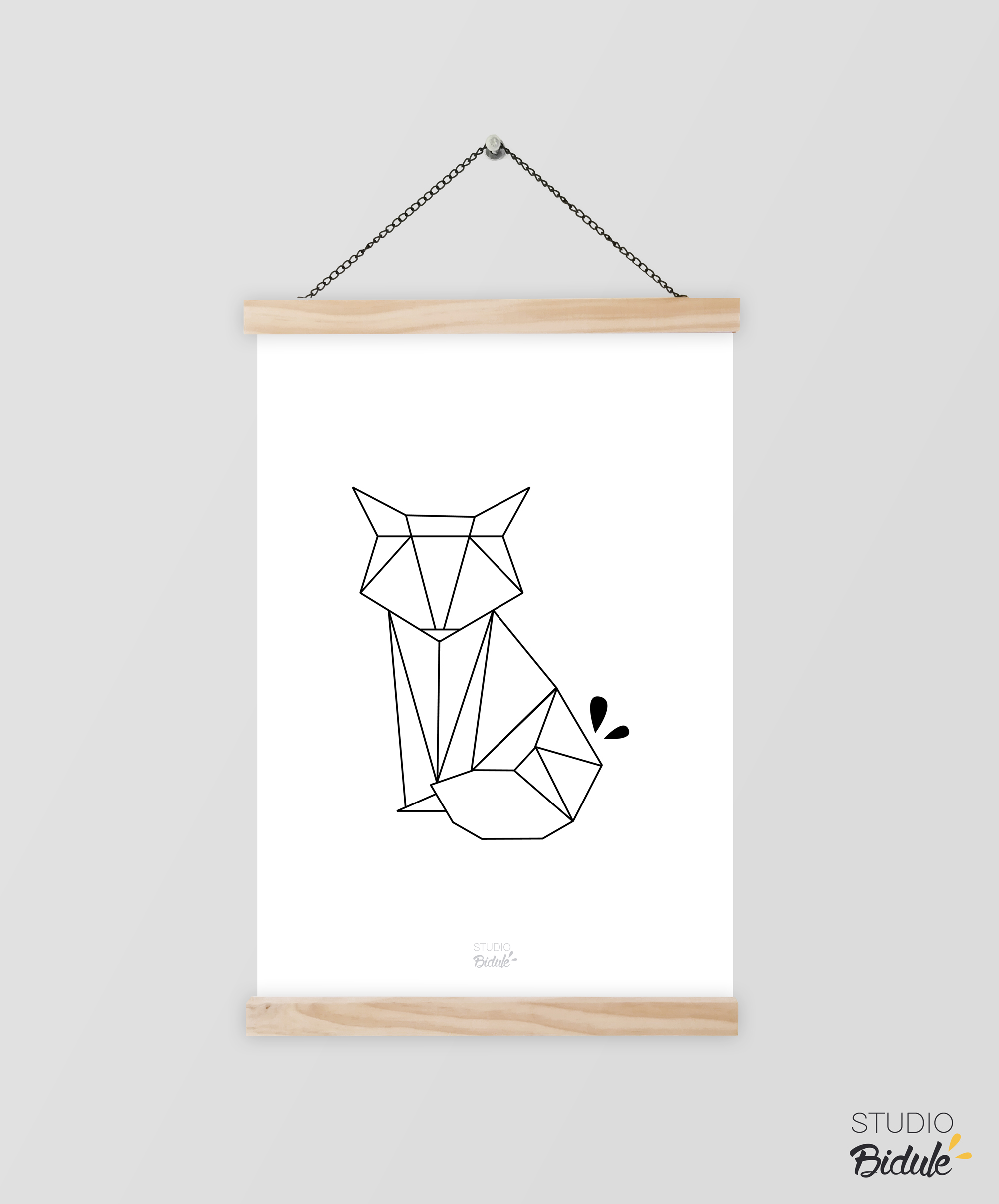Affiche Origami Renard