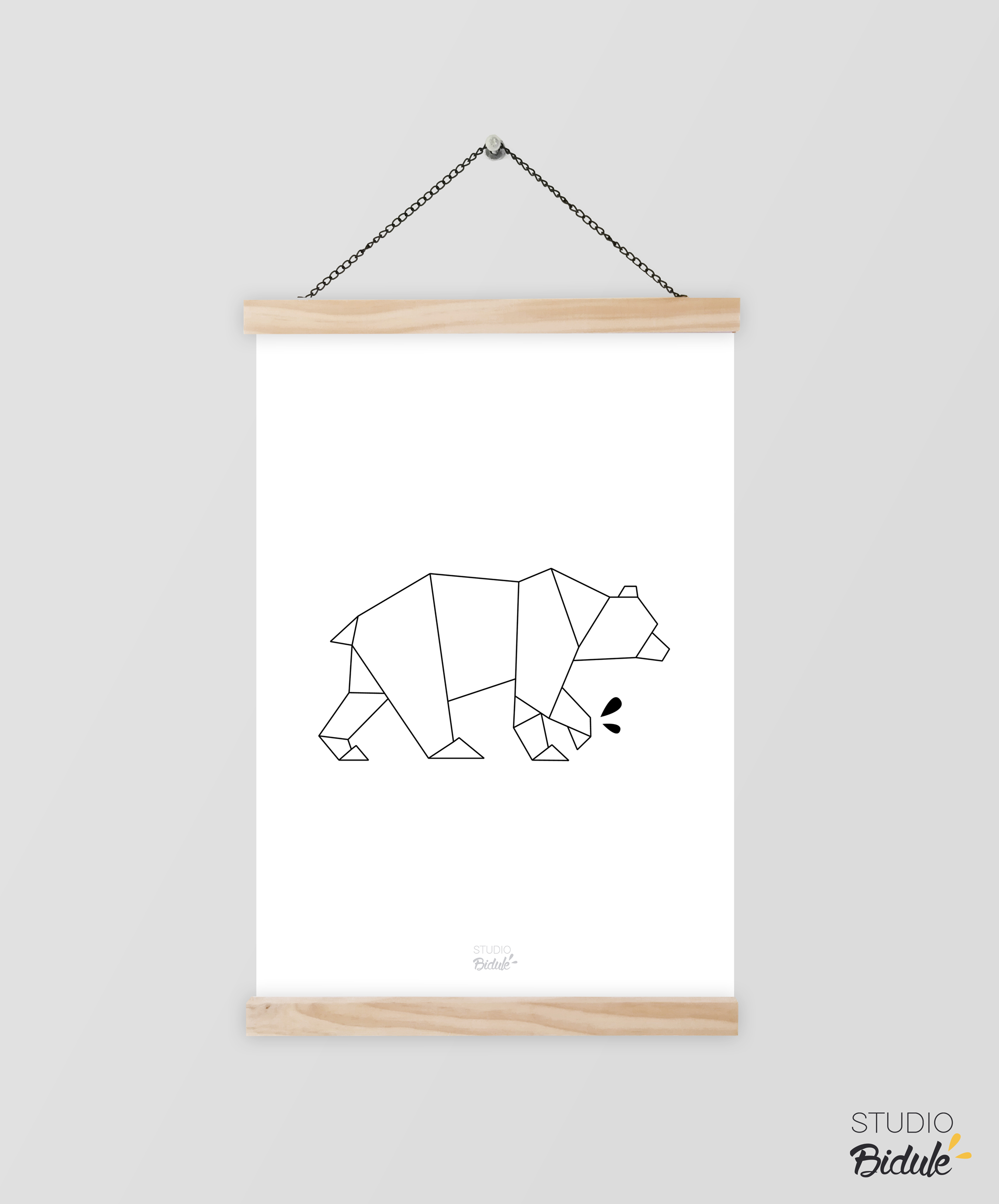 Affiche Origami Ours