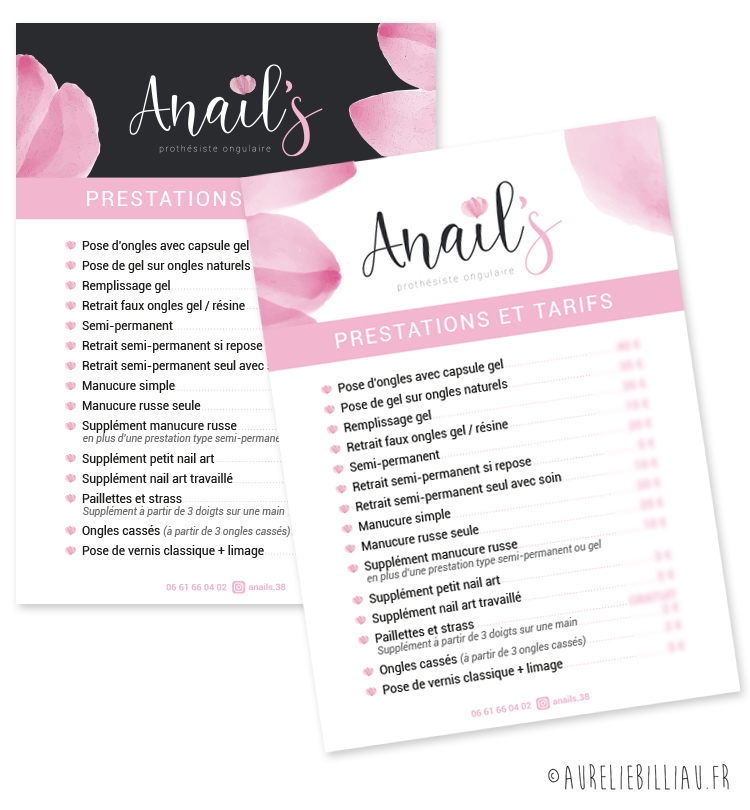 Flyer prestations & tarifs Anail's