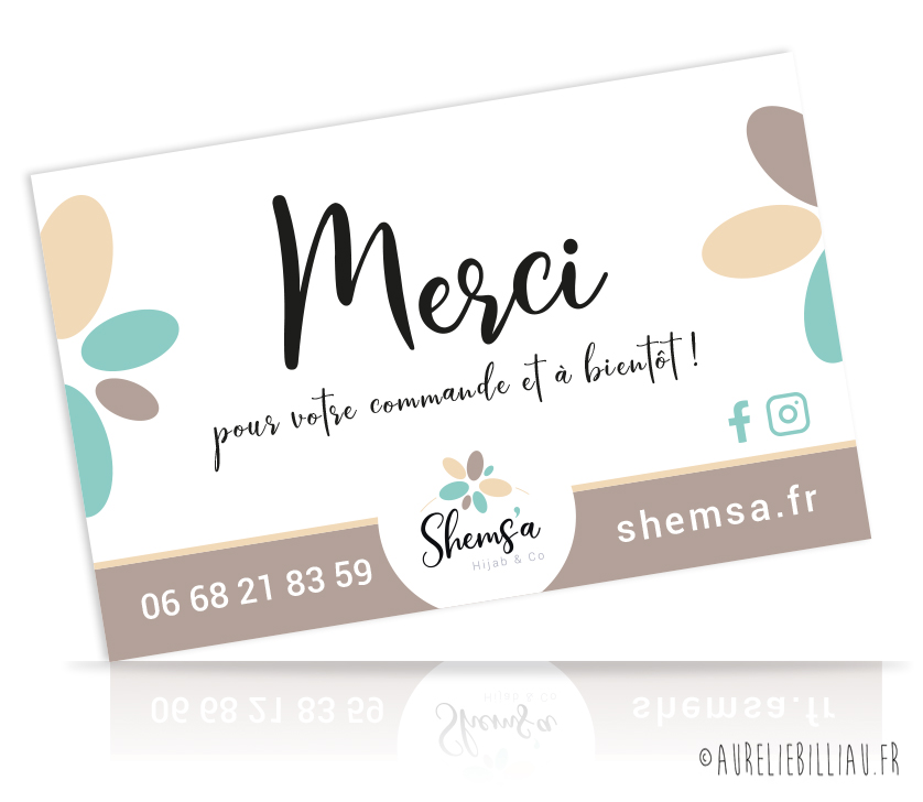 carte de remerciement Shems'A